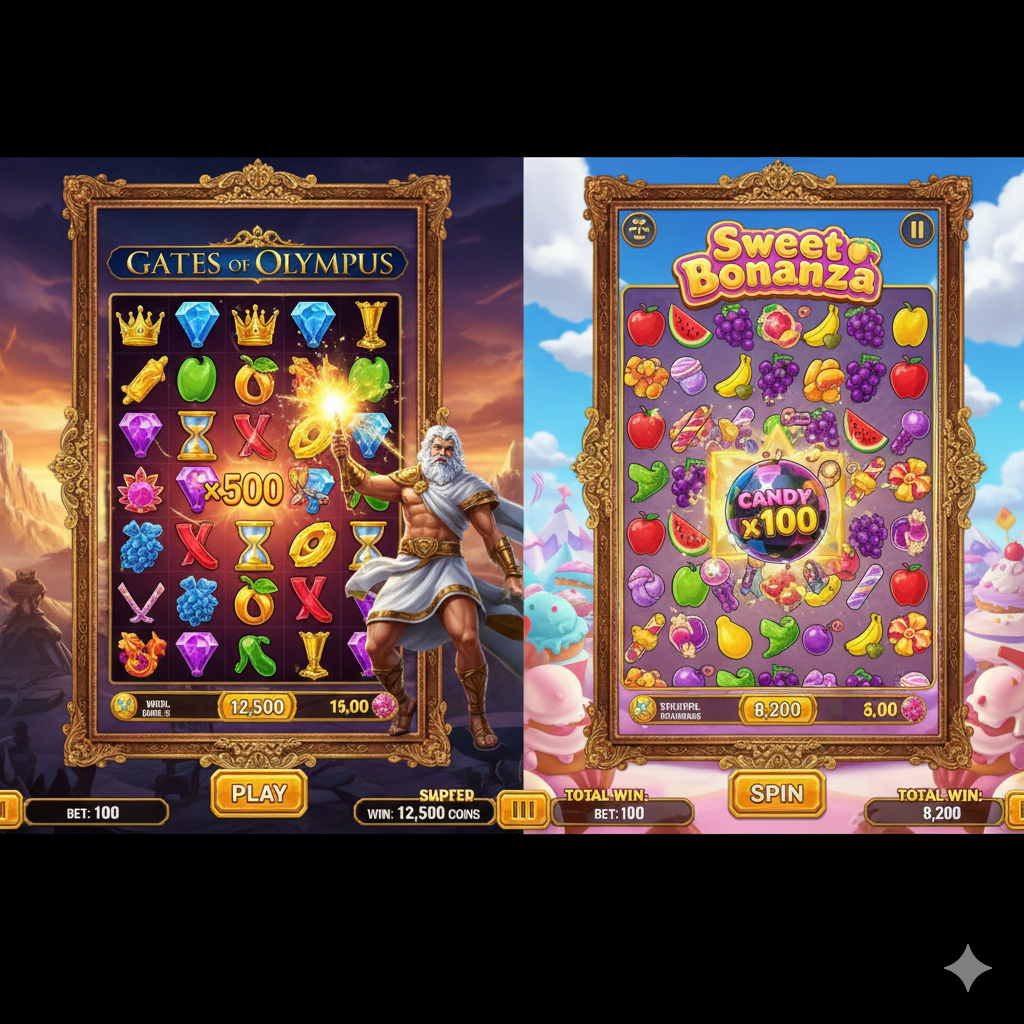 Gates of Olympus vs Sweet Bonanza oyun karşılaştırması.